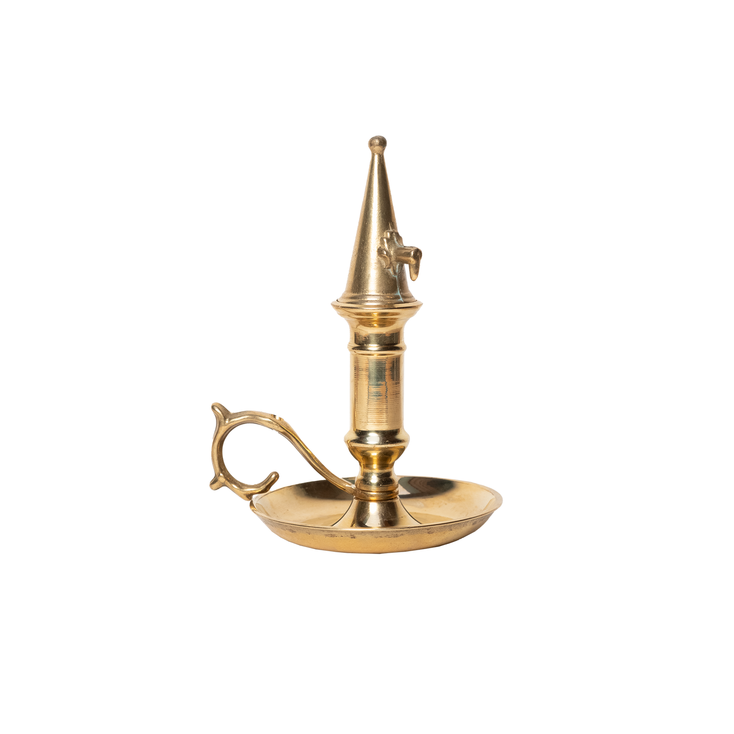 Brass Candle Holder with Candle Snuffer